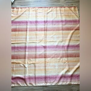 WAMSUTTA Shower‎ Curtain Reversible Pink Orange Stripe Ombré Sunset Retro Hippie